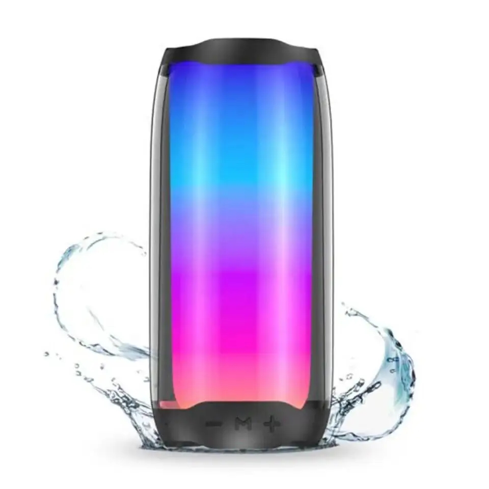 2023 RGB Lights Wireless Bluetooth Speaker Pulse 5 LED Flash Light Waterproof Speaker Outdoor Party Sound