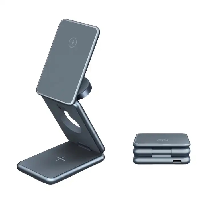 2023 Foldable Qi Universal Quick Charging 3 In 1 Portable Magnetic Mobile Phone Wireless Charger