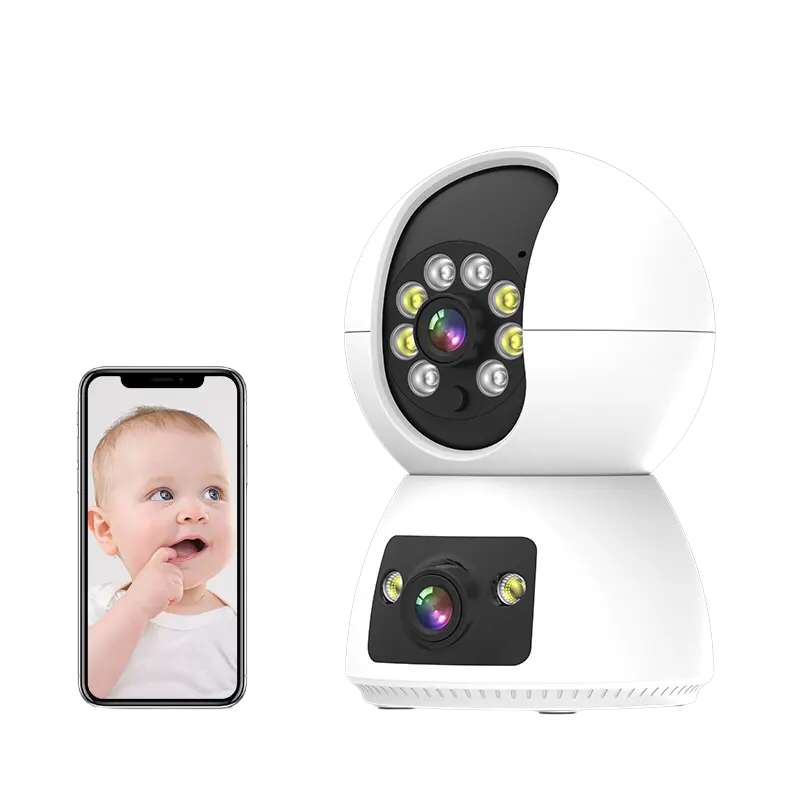 2K HD Dual Lens Wifi PTZ IP Camera Auto Tracking Home Security Surveillance Camera Two Way Audio Wireless Baby Monitor Cam Wifi